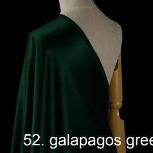 silk wool satin fabric pure solid fabric 55&quot; width NO.52 galapagos green color for evening dress, pants, wedding dress, sell by the yard