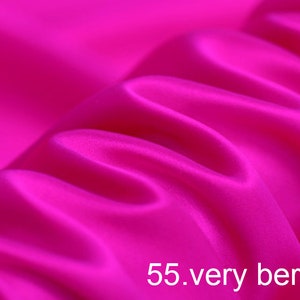 silk satin fabric pure solid fabric NO.55 very berry color for wedding, evening dress, shirts, pants sell by the yard
