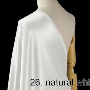 silk wool satin fabric pure solid fabric 55" width NO.26 natural white color for evening dress, pants, wedding dress, sell by the yard