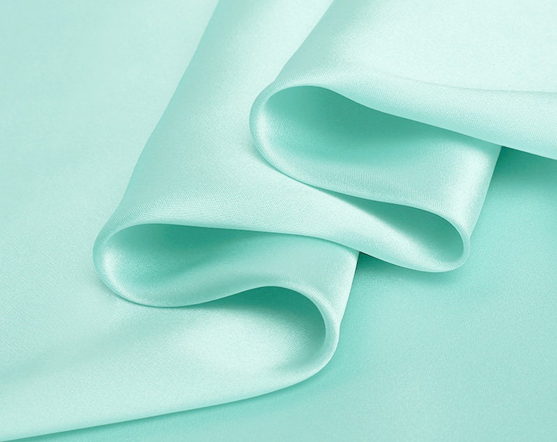 shirts evening dress silk satin fabric pure solid fabric NO.12 canal blue color for wedding pants sell by the yard