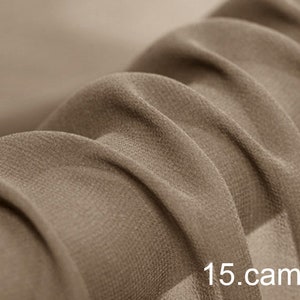 100% silk fabric 10mm silk georgette fabric 55&quot; width NO.15 camel color sell by the yard for dress, scarf, DIY hand made