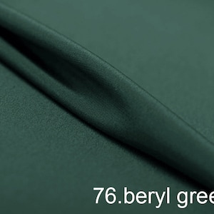 silk crepe de chine satin back pure solid fabric 45&quot; width NO.76 beryl green color sell by the yard for dress, shirts, pants
