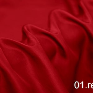 Red silk fabirc 100% silk habotai 45&quot; width for lining,scarf, DIY hand made color 01