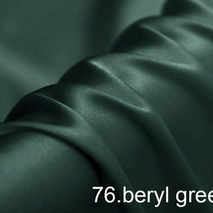 silk satin fabric pure solid fabric NO.76 beryl green color for wedding, evening dress, shirts, pants sell by the yard