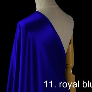 silk wool satin fabric pure solid fabric 55&quot; width NO.11 royal blue color for evening dress, shirts, pants, wedding dress, sell by the yard