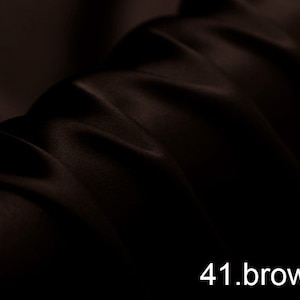 silk satin fabric pure solid fabric NO.41 brown color for wedding, evening dress, shirts, pants sell by the yard