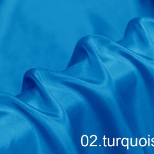 silk habotai fabric solid color 45&quot; width NO.02 turquoise color sell by the yard for lining,scarf, DIY hand made