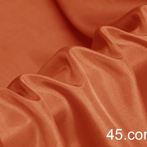 silk habotai fabric solid color 45&quot; width NO.45 coral color sell by the yard for lining,scarf, DIY hand made