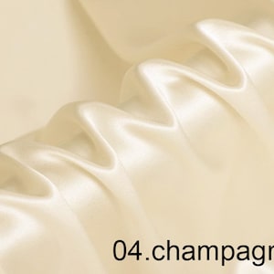 silk satin fabric pure solid fabric NO.04 champagne color for wedding, evening dress, shirts, pants sell by the yard