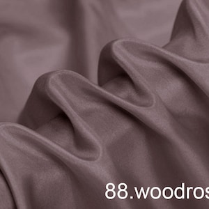 silk habotai fabric solid color 45&quot; width NO.88 woodrose color sell by the yard for lining,scarf, DIY hand made