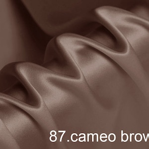 Cameo brown 100% silk satin fabric pure solid fabric for wedding, evening dress, shirts, pants sell by the yard color 87
