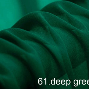 10mm silk georgette pure solid fabric 55&quot; width NO.61 deep green color sell by the yard for dress, scarf, DIY hand made