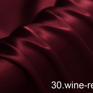 silk satin fabric pure solid fabric NO.30 wine-red color for wedding, evening dress, shirts, pants sell by the yard