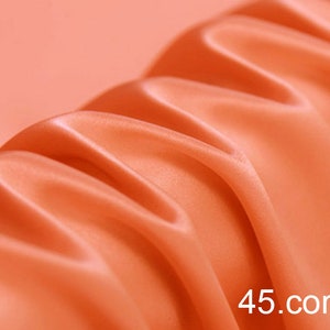 silk satin fabric pure solid fabric NO.45 coral color for wedding, evening dress, shirts, pants sell by the yard