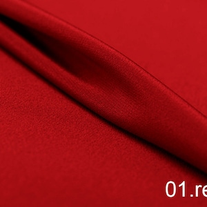 silk crepe de chine satin back pure solid fabric 45&quot; width NO.01 red color sell by the yard for dress, shirts, pants