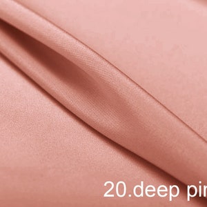 silk crepe de chine satin back pure solid fabric 45&quot; width NO.20 deep pink color sell by the yard for dress, shirts, pants