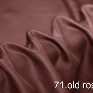silk habotai fabric solid color 45&quot; width NO.71 old rose color sell by the yard for lining,scarf, DIY hand made