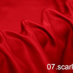 silk habotai fabric solid color 45&quot; width NO.07 scarlet color sell by the yard for lining,scarf, DIY hand made