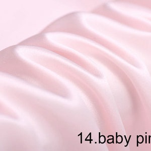 silk satin fabric pure solid fabric NO.14 baby pink color for wedding, evening dress, shirts, pants sell by the yard