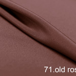 silk crepe de chine satin back pure solid fabric 45&quot; width NO.71 old rose color sell by the yard for dress, shirts, pants