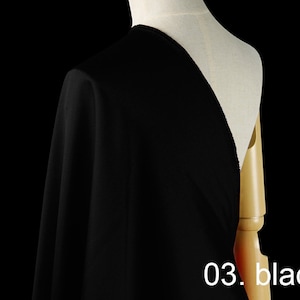 35mm silk wool twill fabric pure solid fabric 55&quot; widthNO.03 black color for evening dress, shirts, pants, wedding dress, sell by the yard