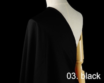 35mm silk wool twill fabric pure solid fabric 55&quot; widthNO.03 black color for evening dress, shirts, pants, wedding dress, sell by the yard