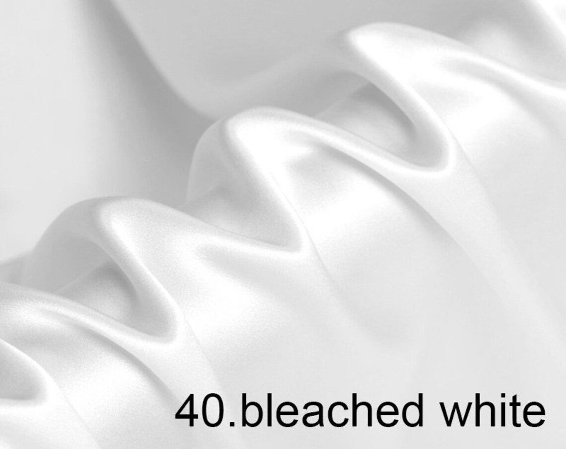 Silk satin fabric pure solid fabric NO.40 bleached white color for