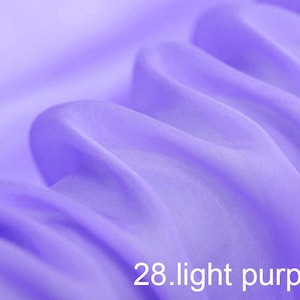 Light purple 100% 5mm silk chiffon fabric 55&quot; width for wedding dress, silk scarf, DIY hand made