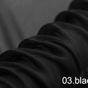Black French silk chiffon 54&quot; wide Beautifu black color french silk chiffon fabric sold by the yard