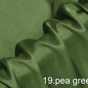 Pea green silk fabirc silk habotai 100% 45&quot; width sell by the yard for lining,scarf, DIY hand made color 19