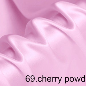 silk satin fabric pure solid fabric NO.69 Cherry powder color for wedding, evening dress, shirts, pants sell by the yard
