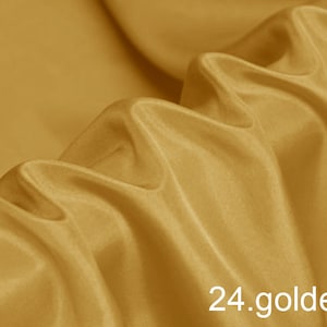 Golden China Silk Habotai fabric 45&quot; width NO.24 by the yard for lining,scarf, DIY hand made