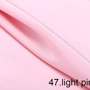 silk crepe de chine satin back pure solid fabric 45&quot; width NO.47 light pink color sell by the yard for dress, shirts, pants