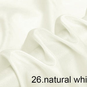 Ivory white silk habotai fabric solid color 45&quot; width 8mm for lining, scarf, dress - one yard