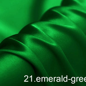 Emerald green silk satin fabric by the yard for dresses 45&#39;&#39; width szd 21