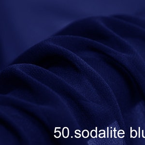 Sodalite blue silk georgette fabric 45&quot; width NO.50 sell by the yard for dress, scarf, DIY hand made