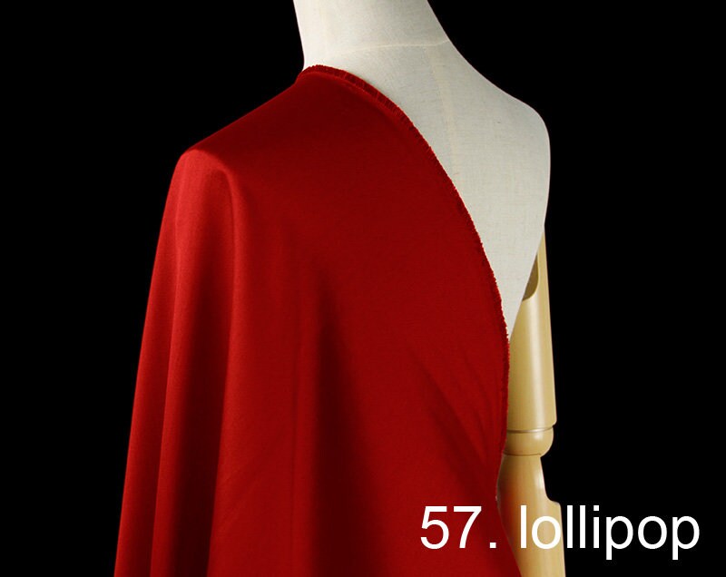 35mm silk wool twill fabric pure solid fabric 55" width NO.57 lollipop color for evening dress, wedding dress, sell by the yard