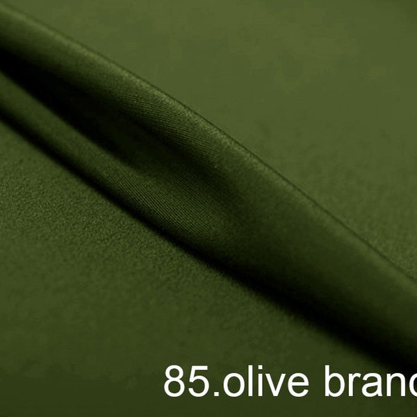 silk crepe de chine satin back pure solid fabric 45" width NO.85 olive branch color sell by the yard for dress, shirts, pants