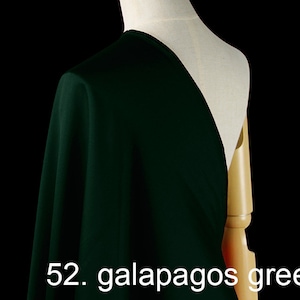 35mm silk wool twill fabric pure solid fabric 55&quot; width NO.52 galapagos green color for evening dress, wedding dress, sell by the yard