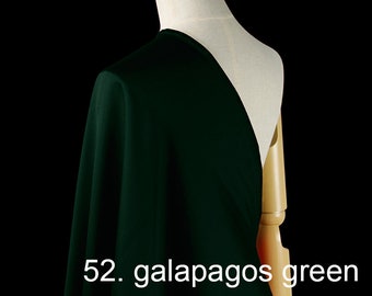 35mm silk wool twill fabric pure solid fabric 55&quot; width NO.52 galapagos green color for evening dress, wedding dress, sell by the yard
