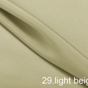 silk crepe de chine satin back pure solid fabric 45&quot; width NO.29 light beige color sell by the yard for dress, shirts, pants