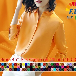 16mm silk crepe de chine satin back pure solid fabric 45" width NO.46 to NO.90 color sell by the yard