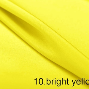 Bright yellow silk crepe de chine satin back 45&quot; width by the yard for dress, shirts, pants color 10