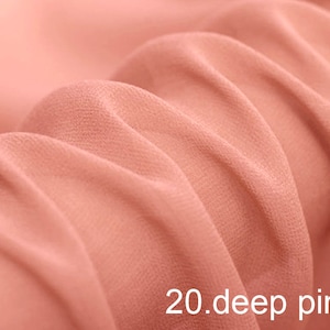 silk georgette pure solid fabric 45&quot; width NO.20 deep pink sell by the yard for dress, scarf, DIY hand made