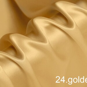 silk satin fabric pure solid fabric NO.24 golden color for wedding, evening dress, shirts, pants sell by the yard