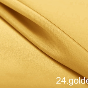silk crepe de chine satin back pure solid fabric 45&quot; width NO.24 golden color sell by the yard for dress, shirts, pants