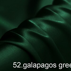 silk satin fabric pure solid fabric NO.52 galapagos green color for wedding, evening dress, shirts, pants sell by the yard