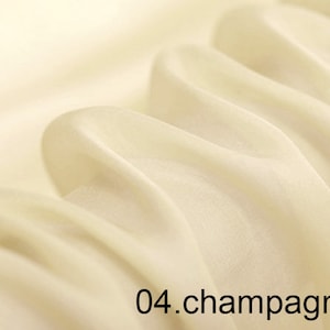100% pure mulberry silk fabric 5mm silk chiffon fabric 55&quot; width NO.04 champagne color sell by the yard for wedding dress DIY hand made