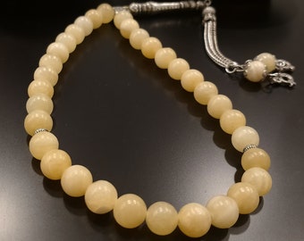 Calcite Stone Tasbih | Grounding and Healing Tasbih | Masbaha Tasbih | Collectible 33 Beads Tasbih | Misbaha | Gift For Men