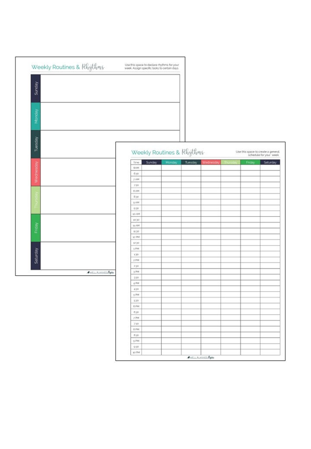 Weekly Routine Printable: Family Schedule Planner (PDF) - Etsy